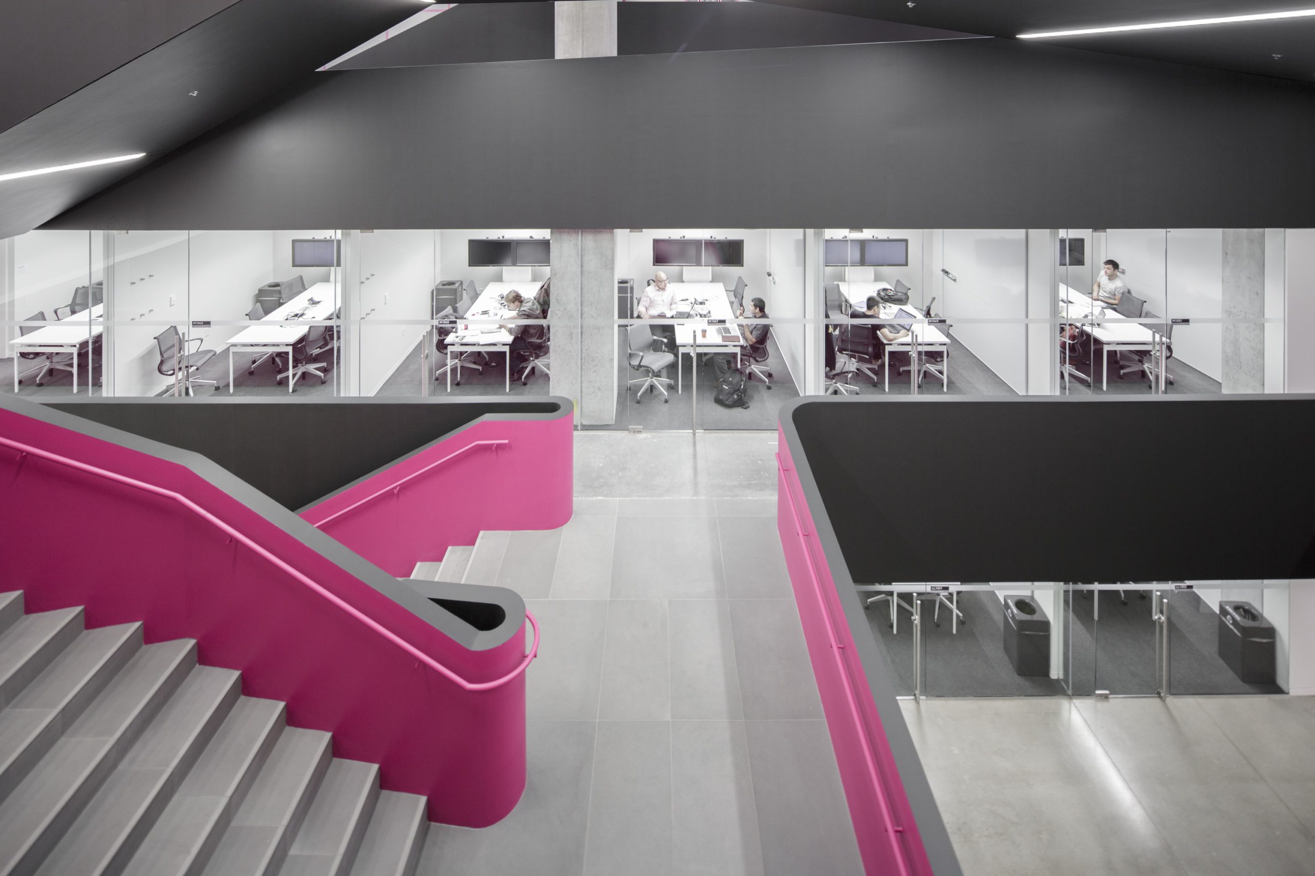 interconnecting stair and small meeting rooms