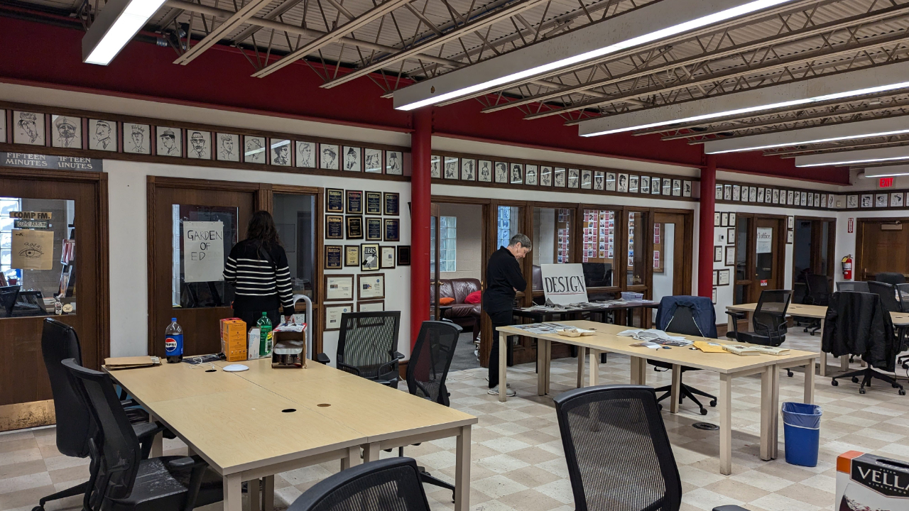 Existing ground-level newsroom