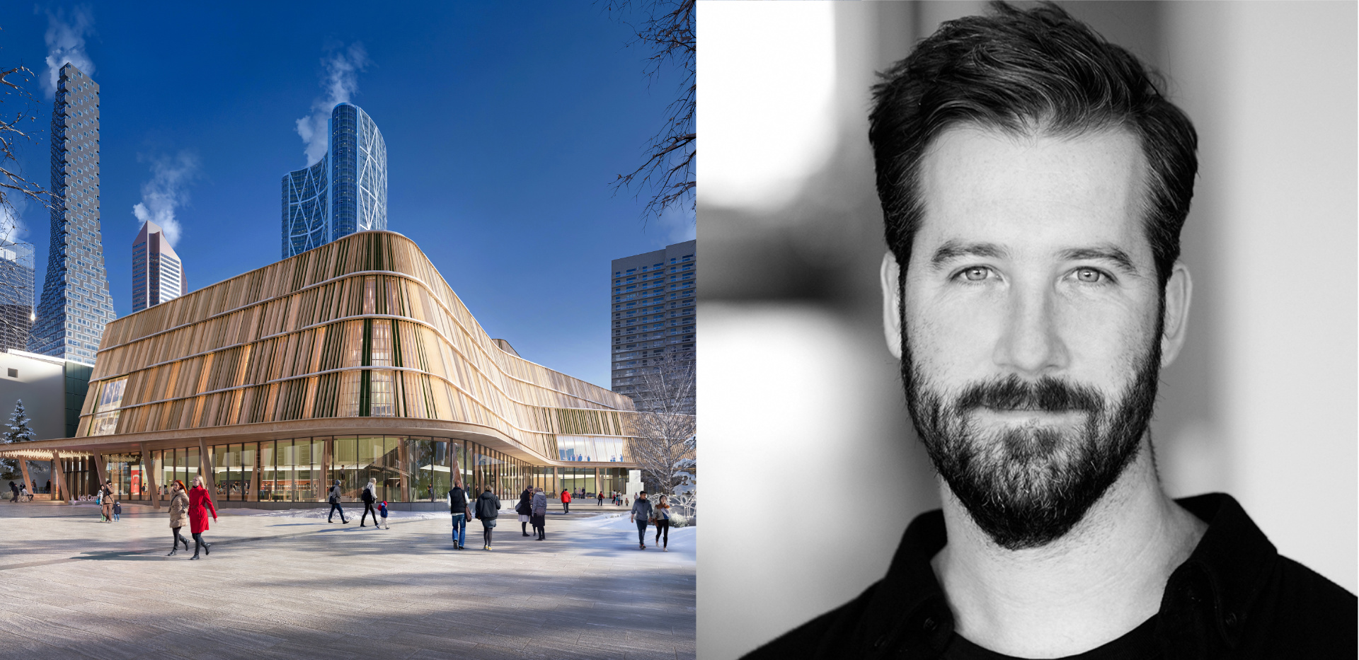 Composite image of the Werklund Centre and KPMB associate Tyler Hall